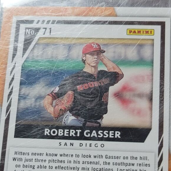 2021 Elite Extra Edition Rober Gasser San Diego pitcher holographic card 144/190 - Picture 9 of 12